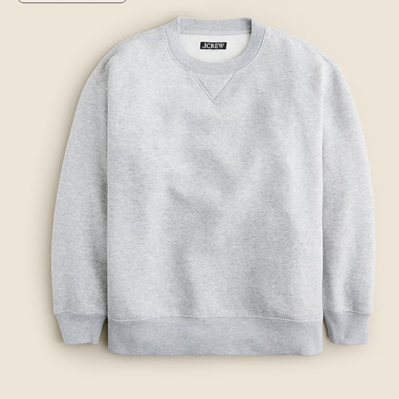 J crew heather grey Heritage fleece oversized crewneck sweatshirt - Picture 3 of 4